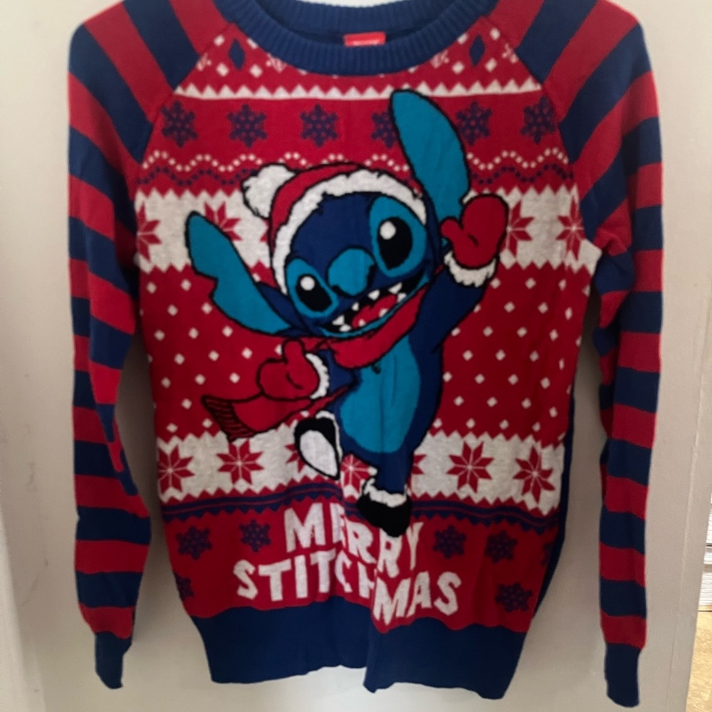 Disney  Merry Stitchmas Sweater - Red and Blue